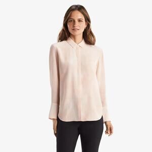 M.M. Lafleur The Blake Shirt in Brushstroke Size XS Ballet Pink 100% Silk Top